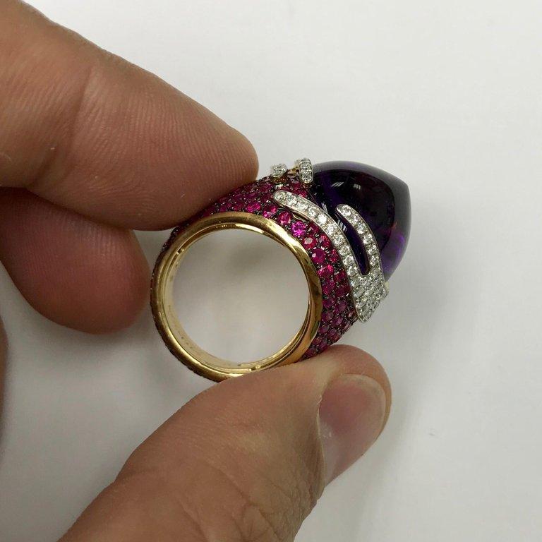 Amethyst Rubin Diamant 18 Karat Gelbgold Fuji Suite 3