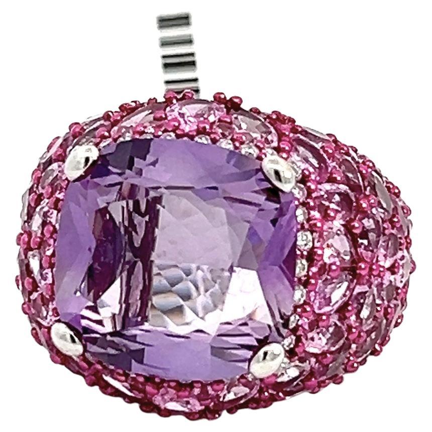 Amethyst Sapphire Diamond Fashion Cocktail Ring