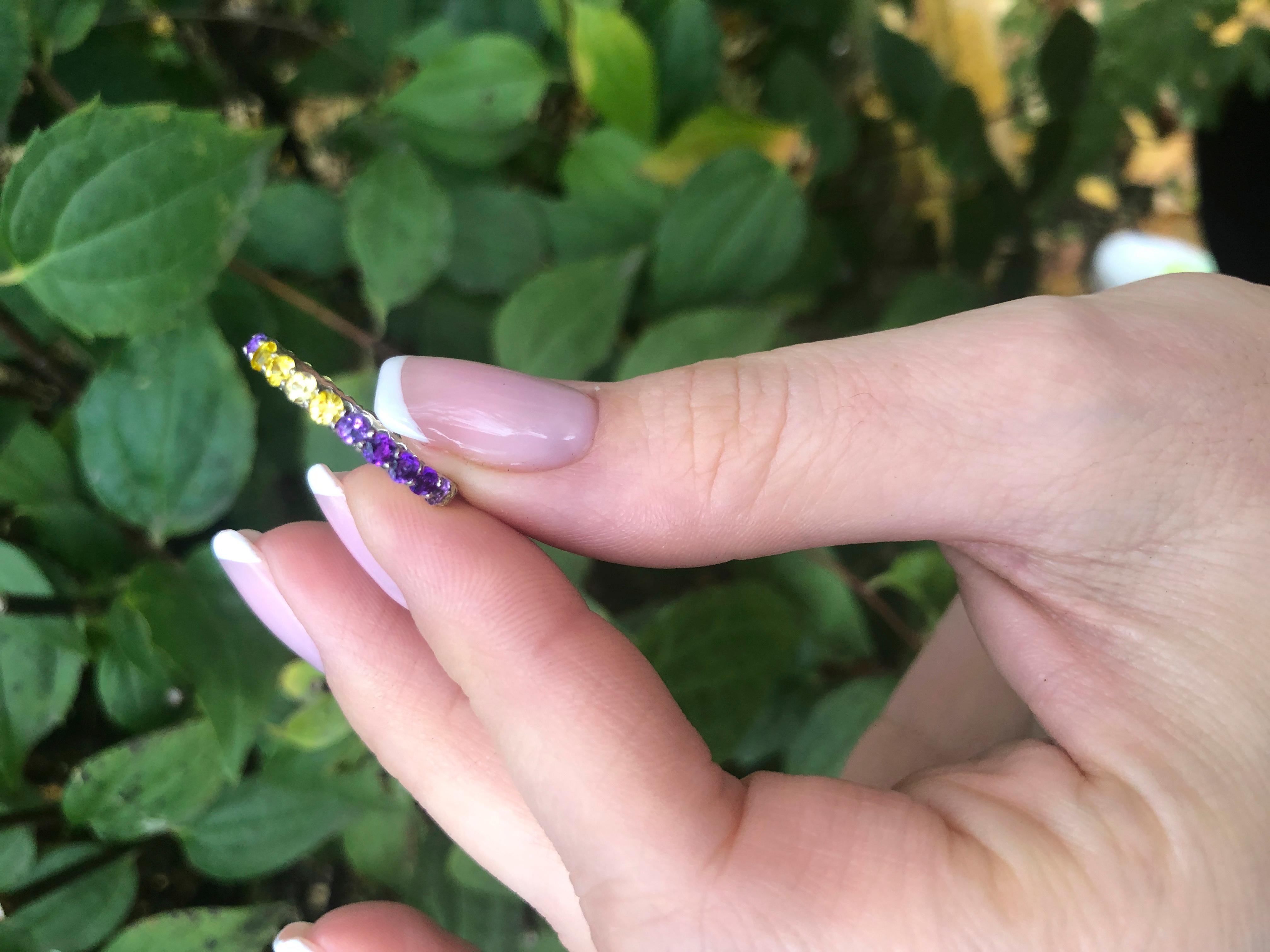 Amethyst, Saphir Ewigkeitsring Band. 3