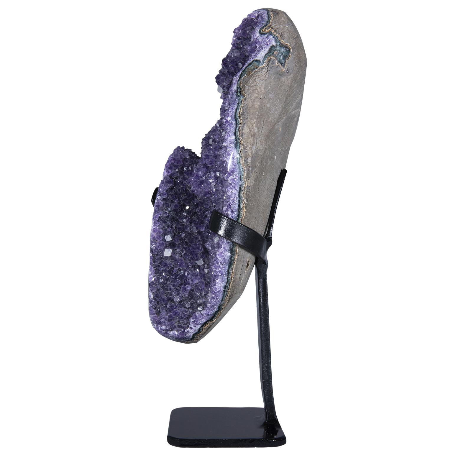 Amethyst Sculpture with Calcite Crystals In Excellent Condition In London, GB