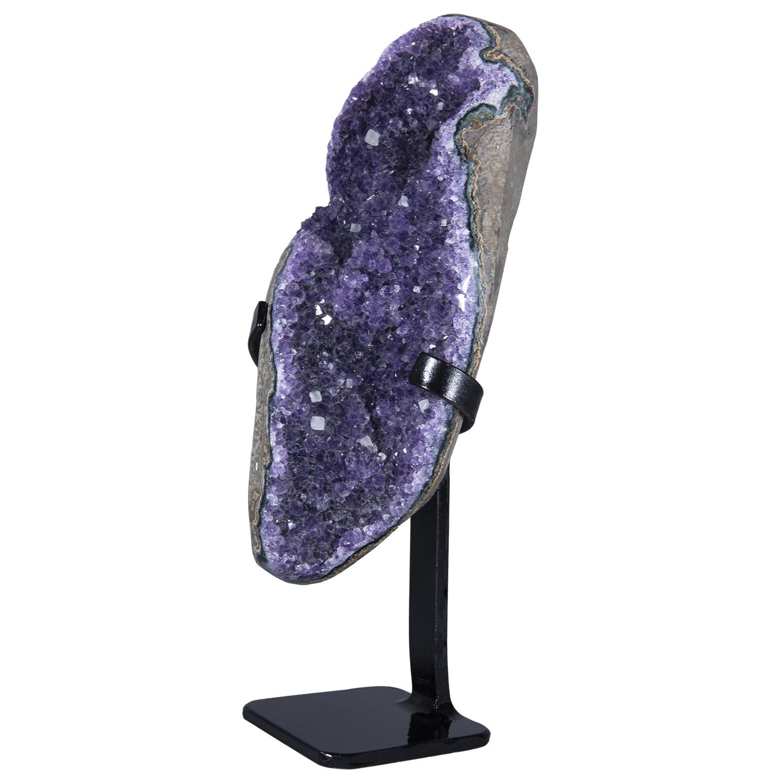 18th Century and Earlier Amethyst Sculpture with Calcite Crystals