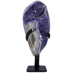 Amethyst Sculpture with Calcite Crystals