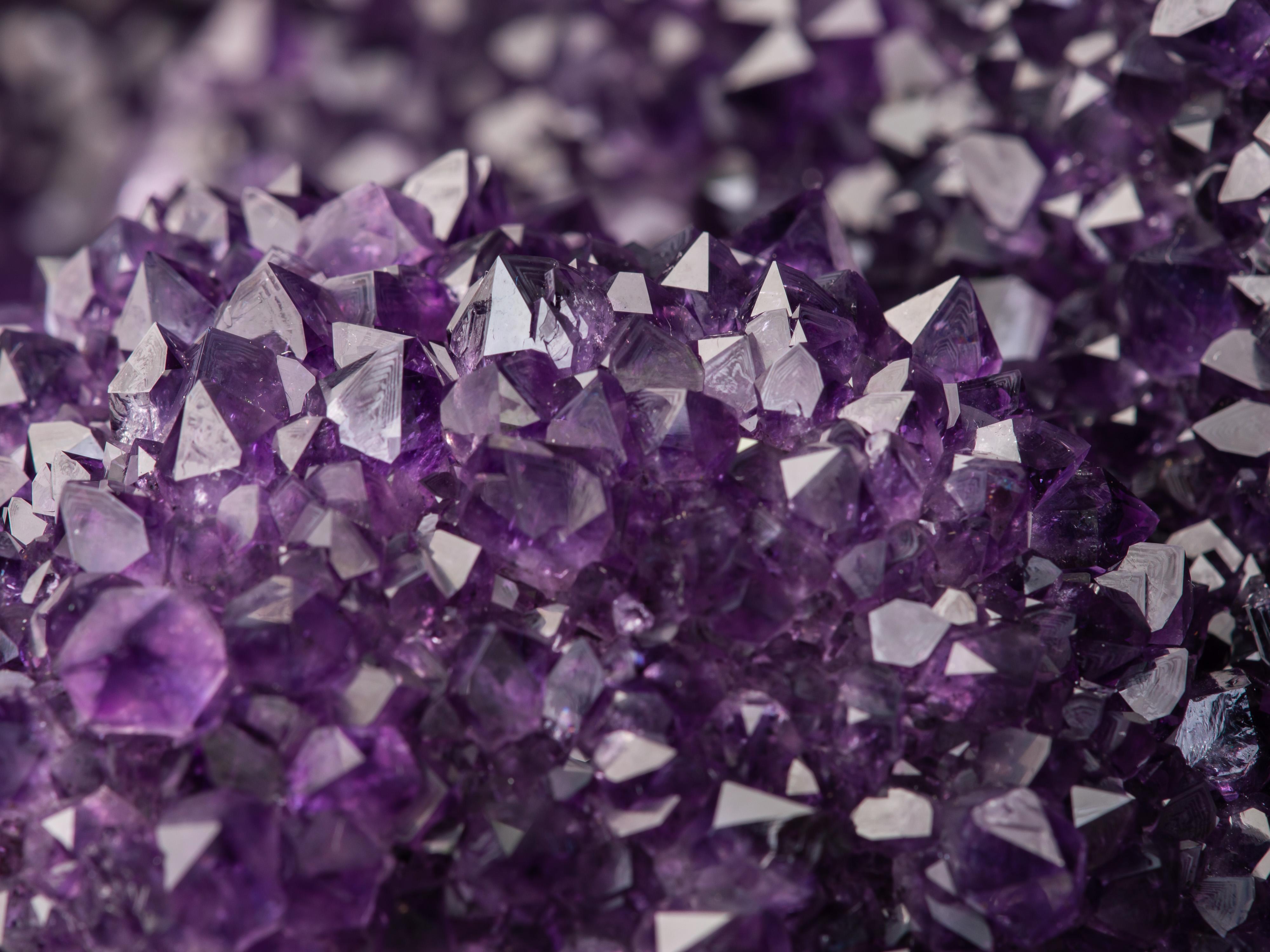 Amethyst Section with Cut Stalactite Eye and Calcite For Sale 10