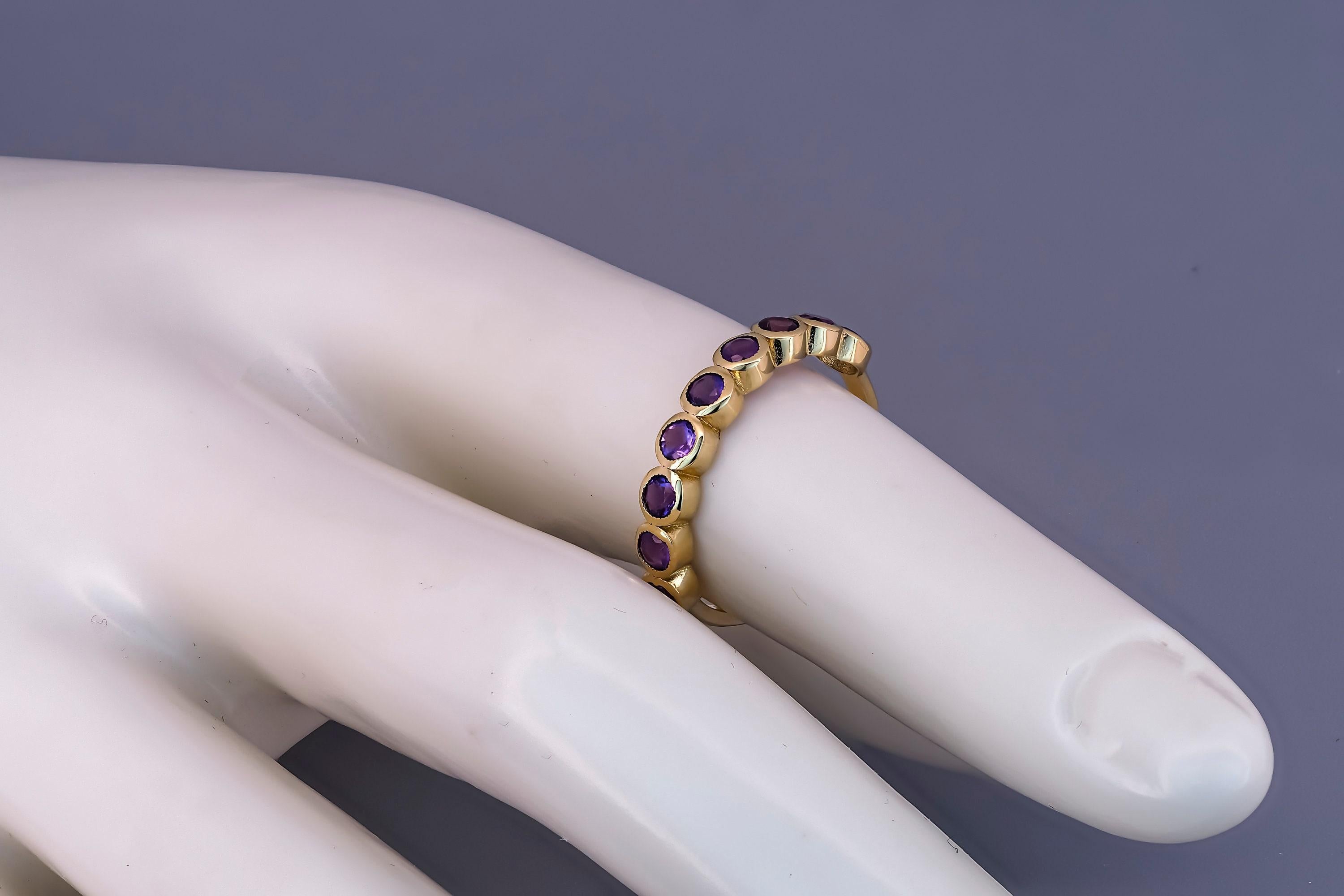En vente :  Bague semi-éternelle en améthyste 11