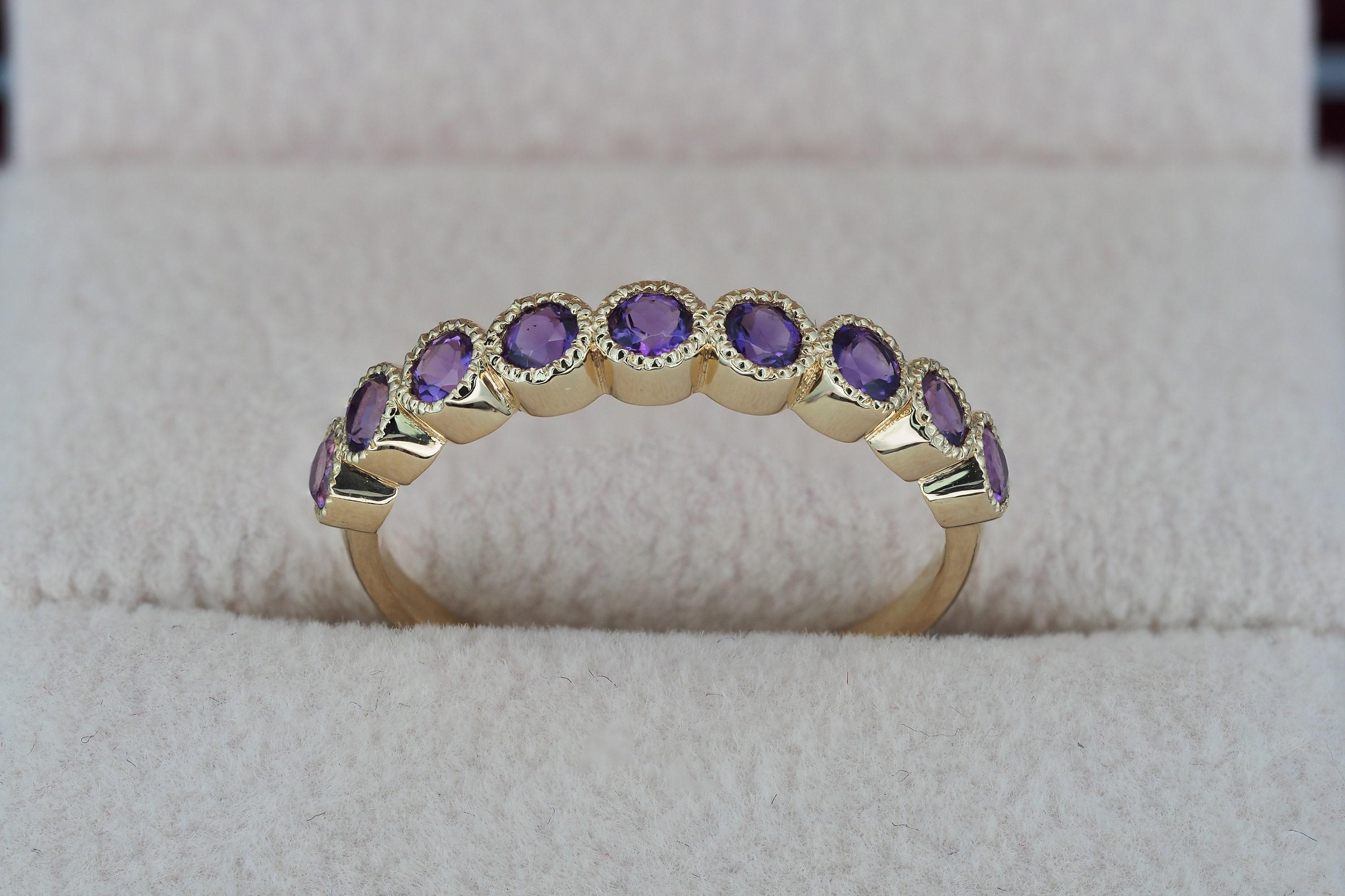 En vente :  Bague semi-éternelle en améthyste 5