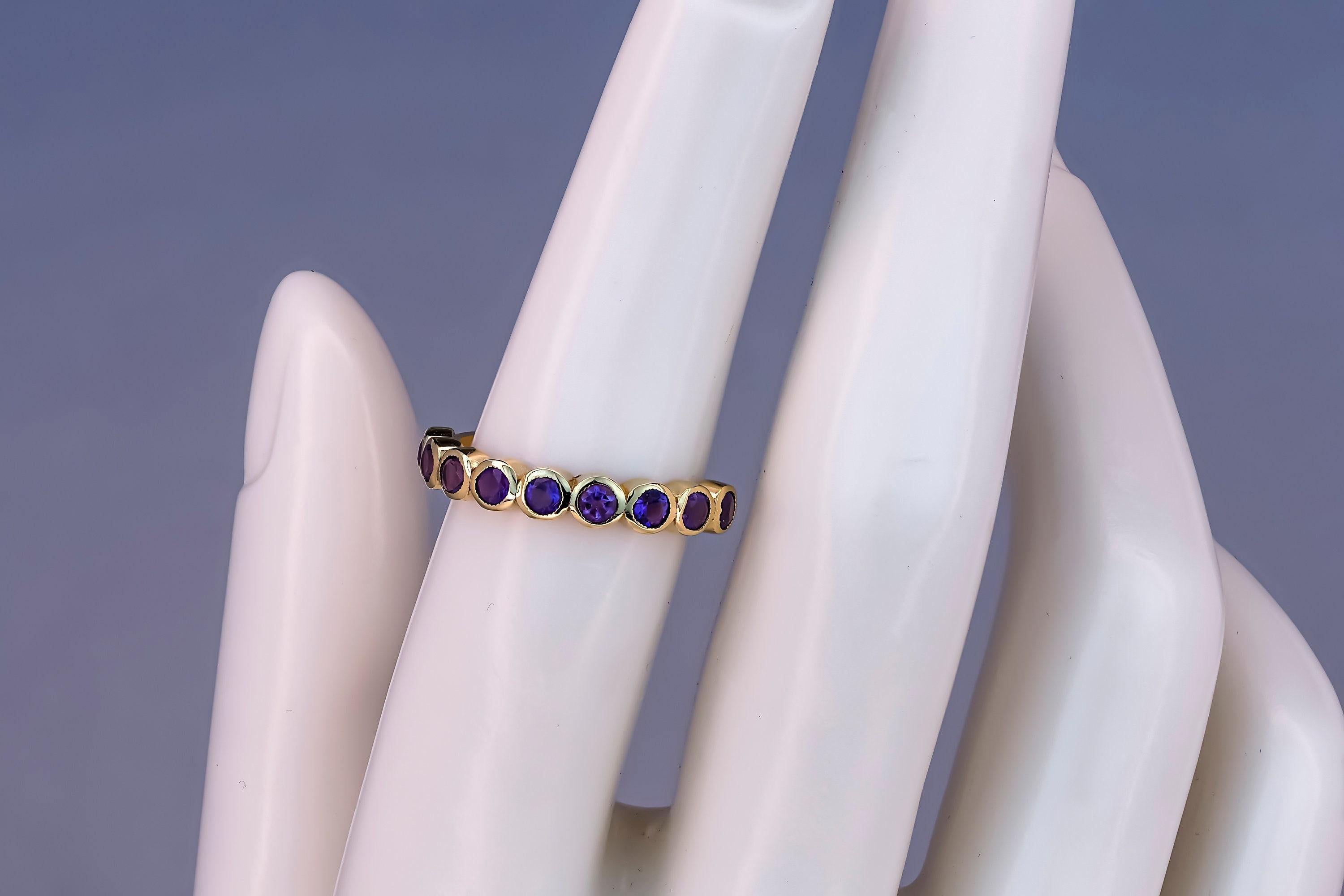 En vente :  Bague semi-éternelle en améthyste 6