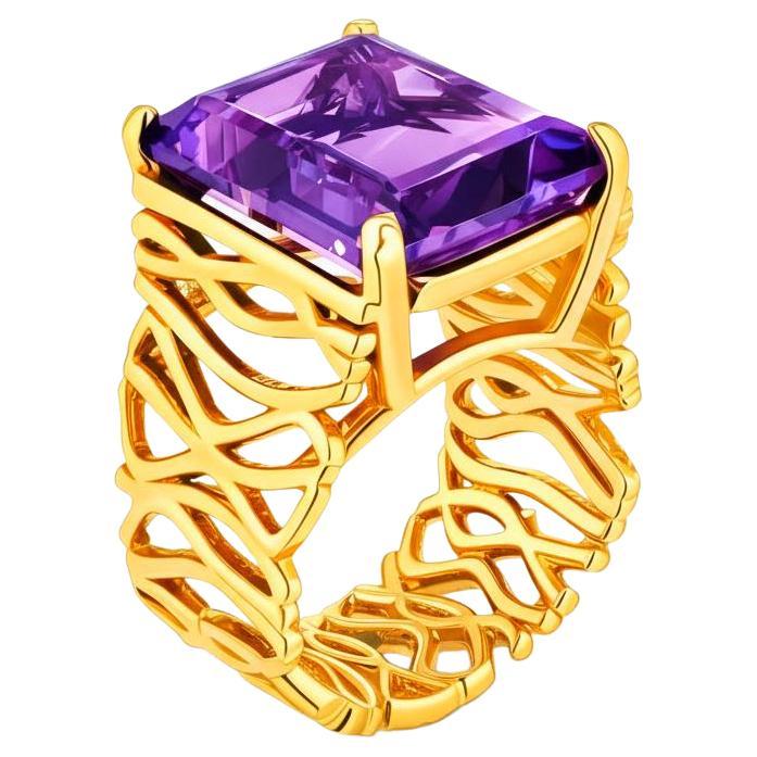 For Sale:  Amethyst silver, gold ring