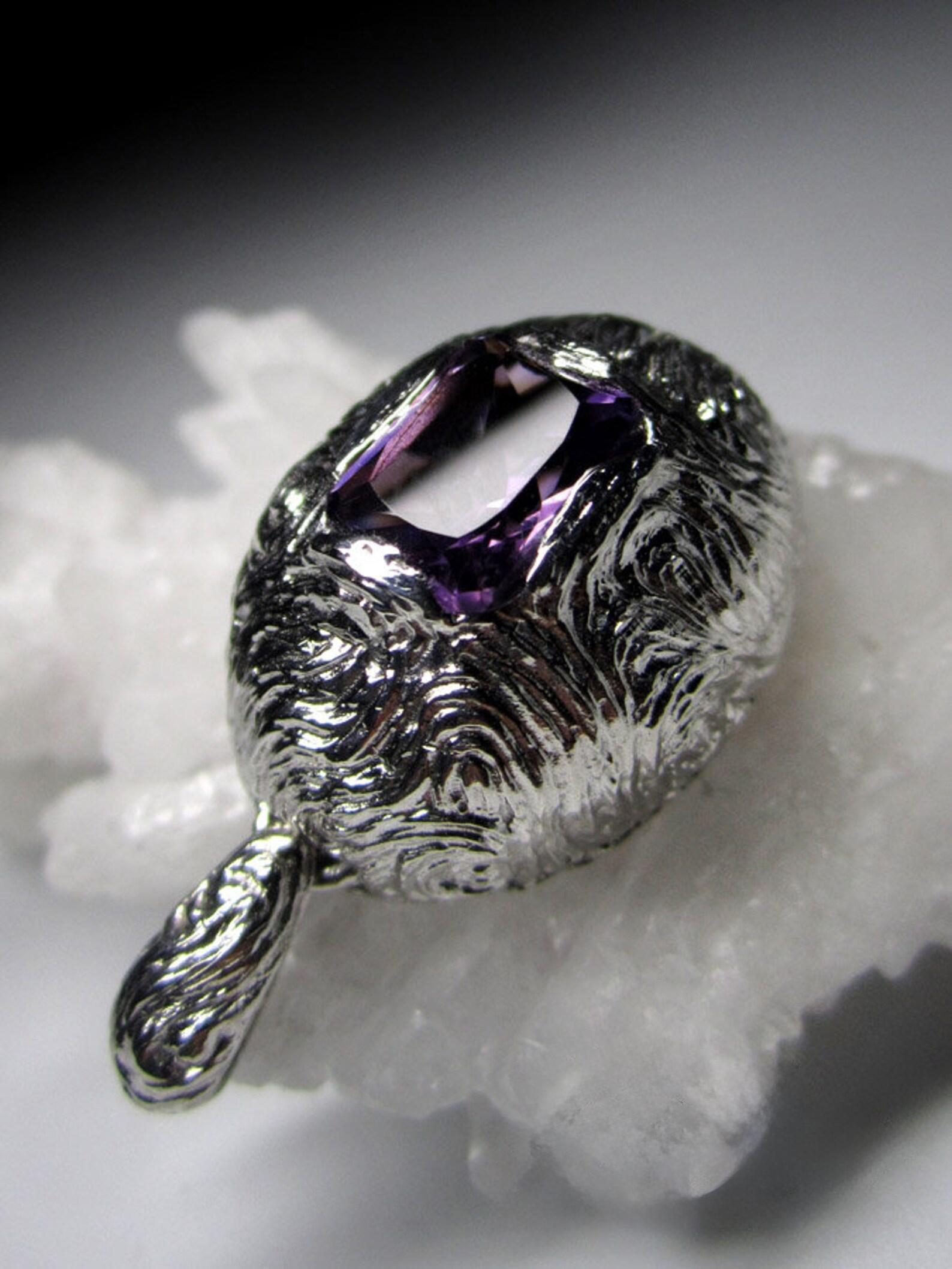 Amethyst Silver Pendant Octagon Cut Jewels Natural Purple Violet For Sale 5