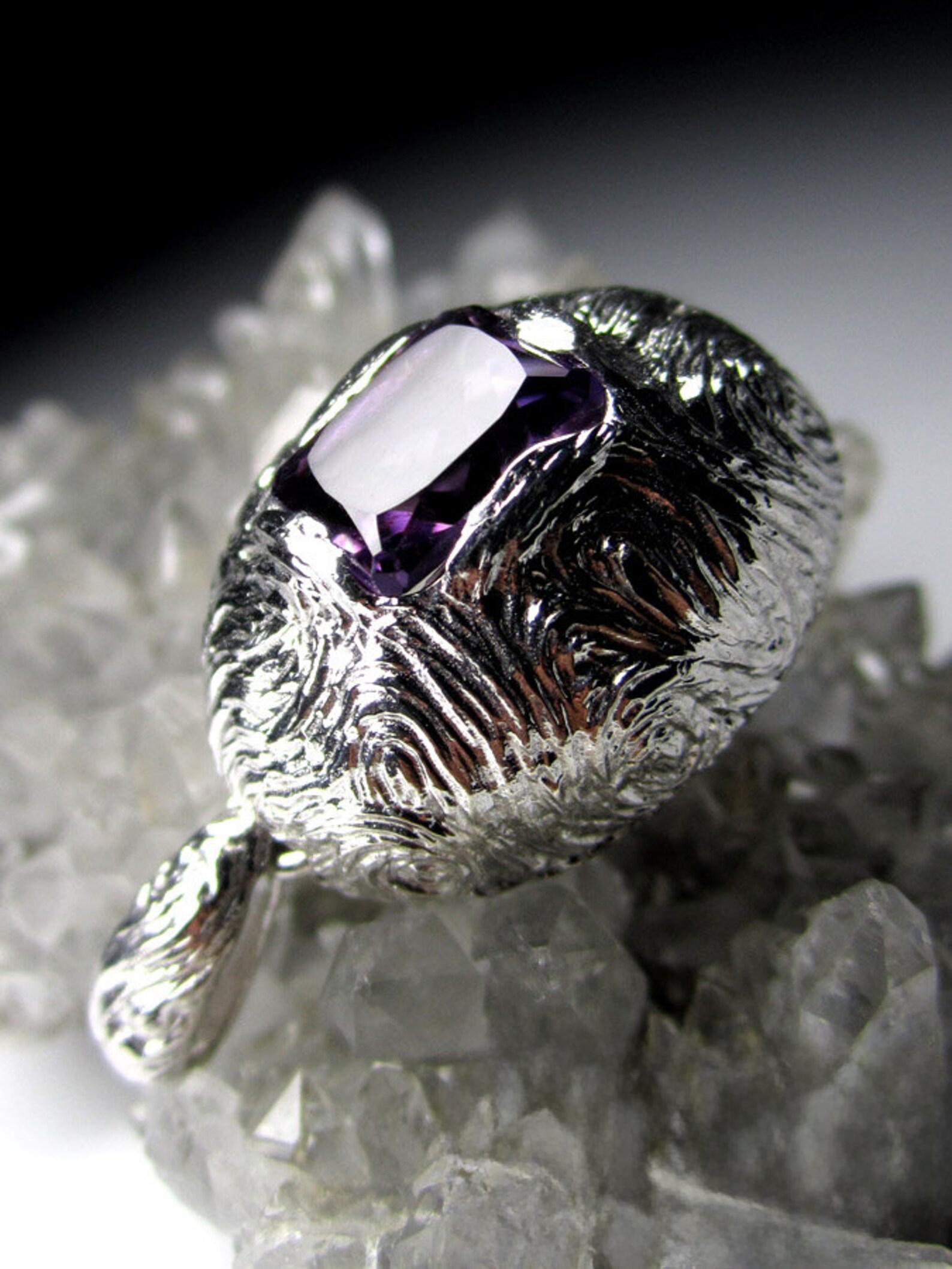 Amethyst Silver Pendant Octagon Cut Jewels Natural Purple Violet For Sale 1
