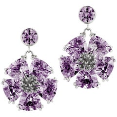 Amethyst Single Blossom Drop Earrings