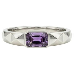 Amethyst solitaire ring for men silver, gold