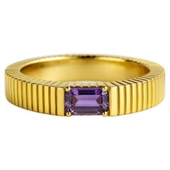 Amethyst solitaire ring for men silver, gold