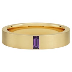 Amethyst solitaire ring for men silver, gold