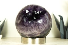 Amethyst Sphere with Deep Purple Amethyst Druzy - 8 In