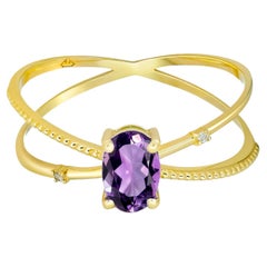spiralförmiger Amethyst-Ring