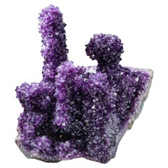 Cluster d'améthyste géométrique en cristal Stalactite d'Uruguay (7 po. de haut, 13 lbs.)