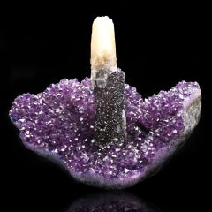 Amethyst Stalactite with Calcite Candlestick – Natural Crystal Formation