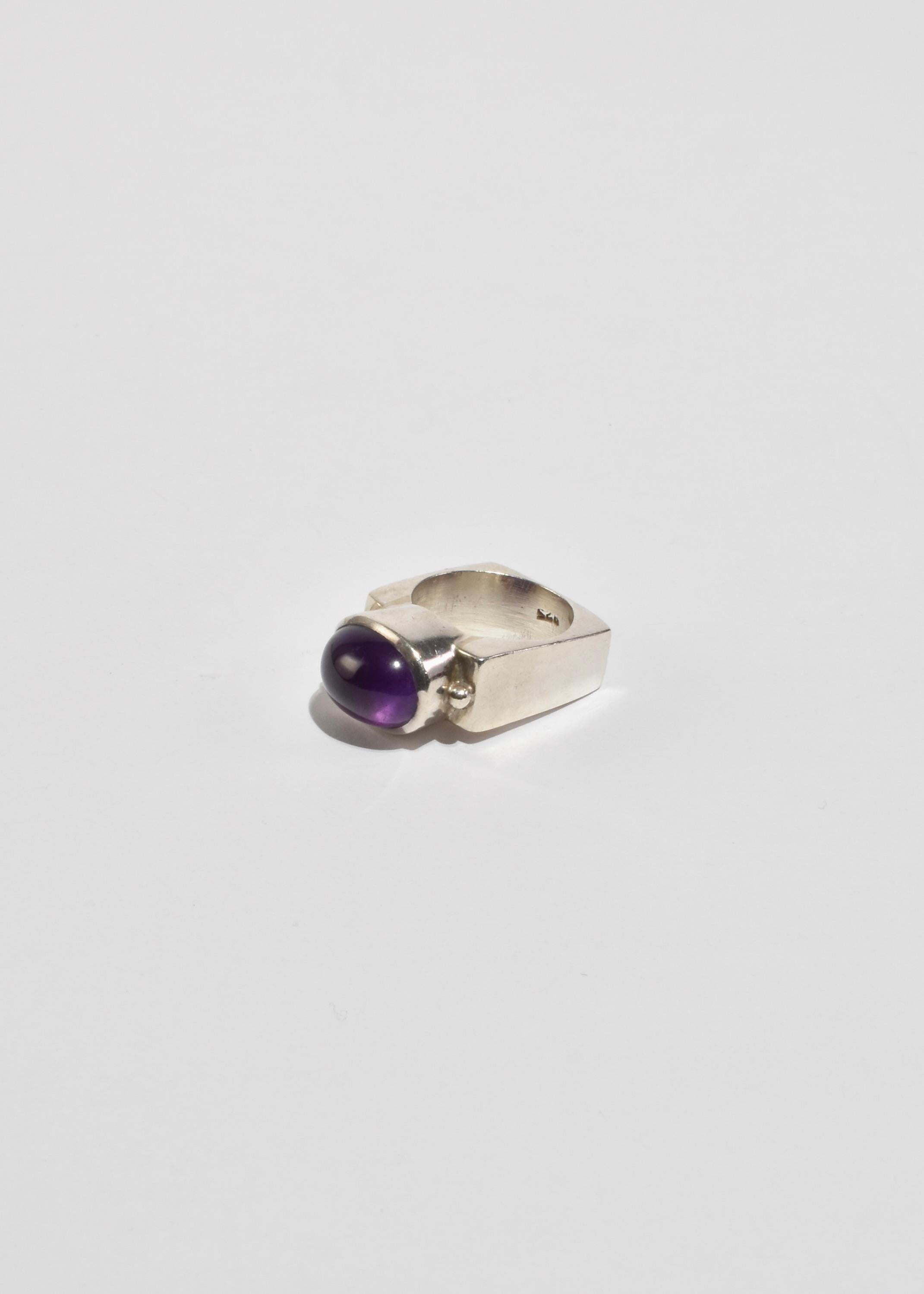 Modernist Amethyst Statement Ring For Sale