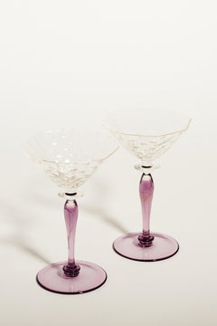 Amethyst Stem Martini Glasses Set of Two