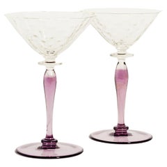 Amethyst Stem Martini Glasses Set of Two