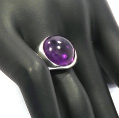 Amethyst-Ring aus Sterlingsilber, handgefertigt in Italien