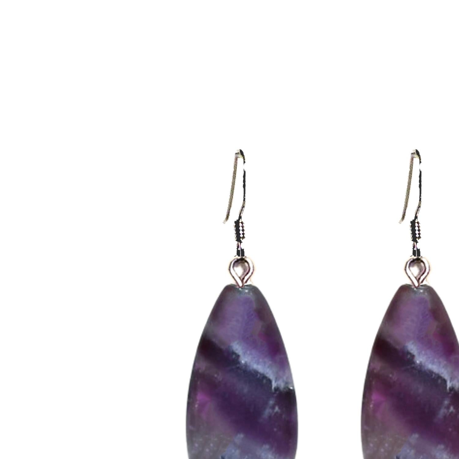 Bead Amethyst Sterling Silver Drop Earrings by nlanlaVictory For Sale