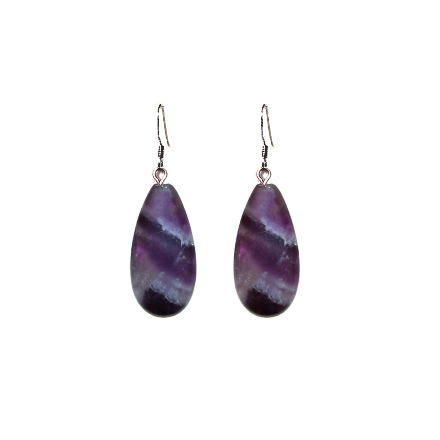 Women's Amethyst Sterling Silver Drop Earrings by nlanlaVictory For Sale