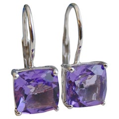 Boucles d
oreilles Leverback en argent sterling avec améthyste