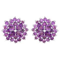 Amethyst-Ohrstecker 2.40 Karat Rhodium-Platin-Sterlingsilber