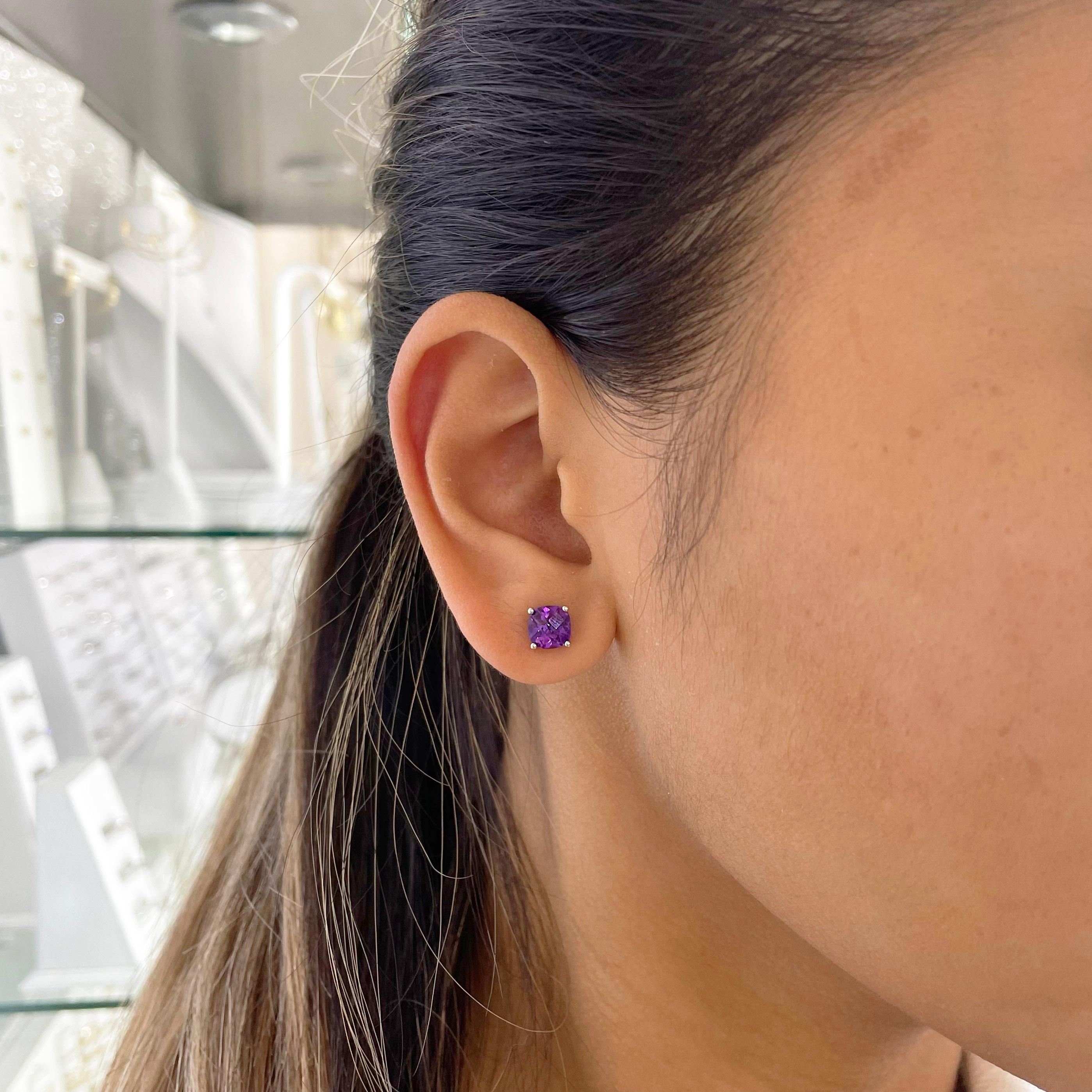 purple stud earrings