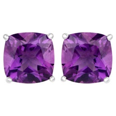 Pendientes de amatista 5.20 quilates Plata de ley rodiada