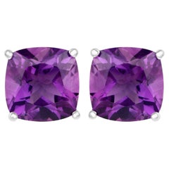 Pendientes de amatista 5.20 quilates Plata de ley rodiada