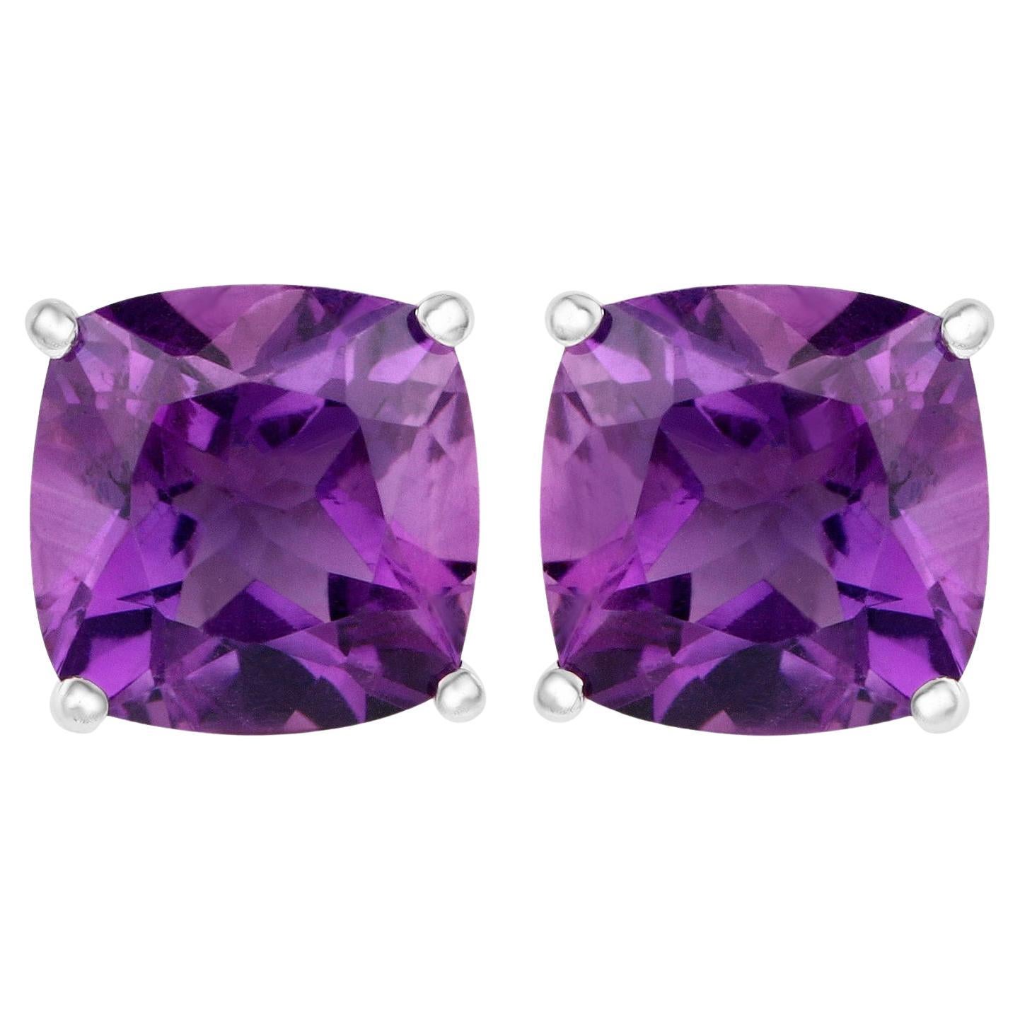 Clous d'oreilles en argent sterling plaqué rhodium 5.20 carats en vente