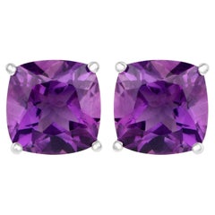 Clous d'oreilles en argent sterling plaqué rhodium 5.20 carats