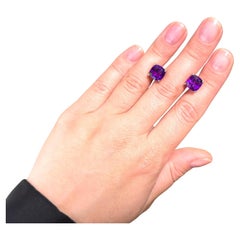 Amethyst-Ohrstecker 5.20 Karat Rhodium-Platin-Sterlingsilber
