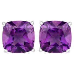 Amethyst-Ohrstecker 5.20 Karat Rhodium-Platin-Sterlingsilber