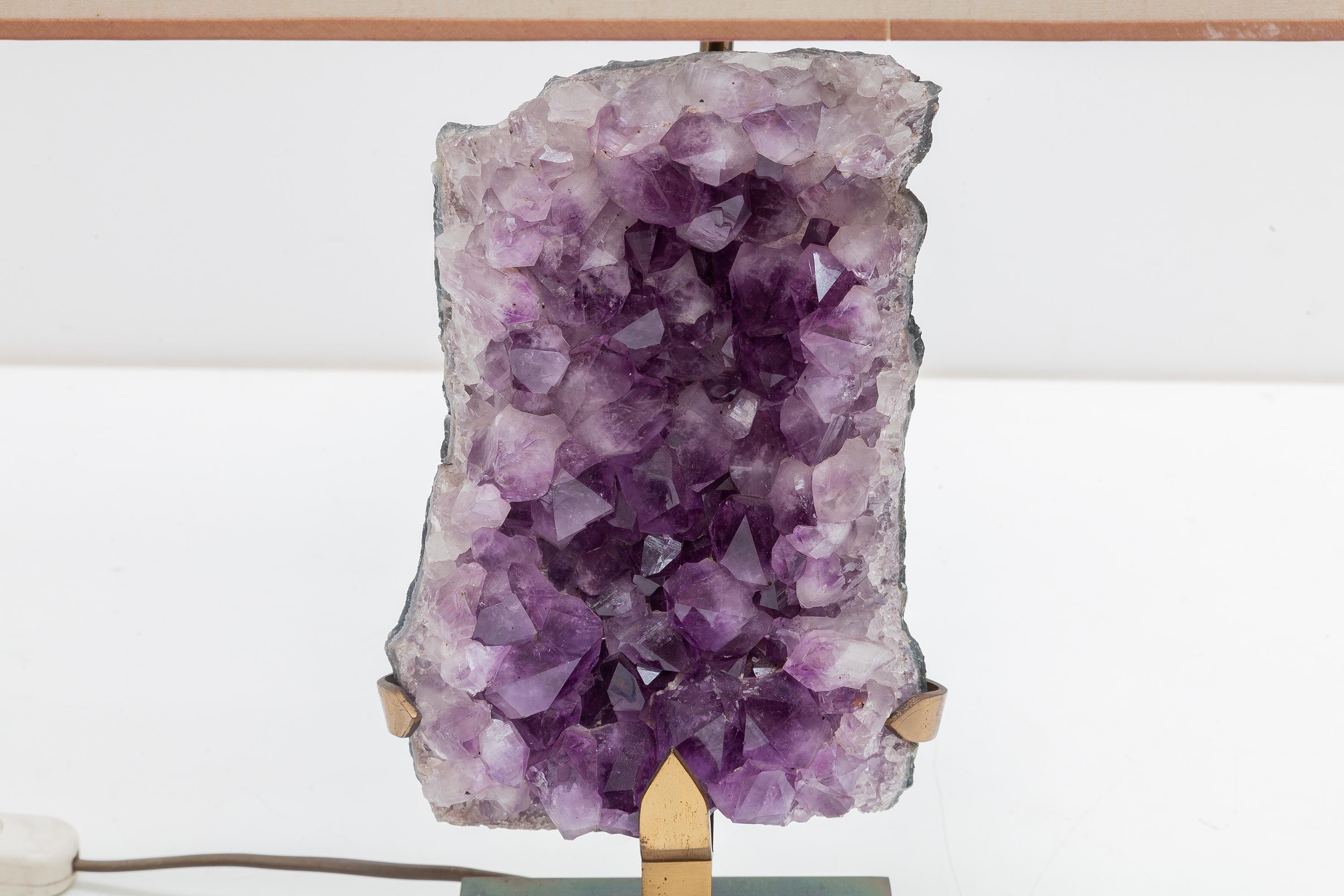 Late 20th Century Amethyst Table Lamp by Willy Daro, 1970s, Belgium For Sale