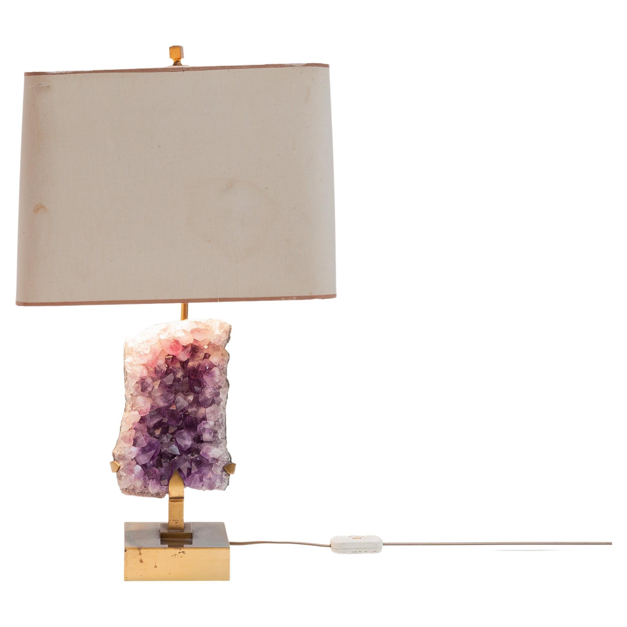Amethyst Table Lamp by Willy Daro, 1970s, Belgium