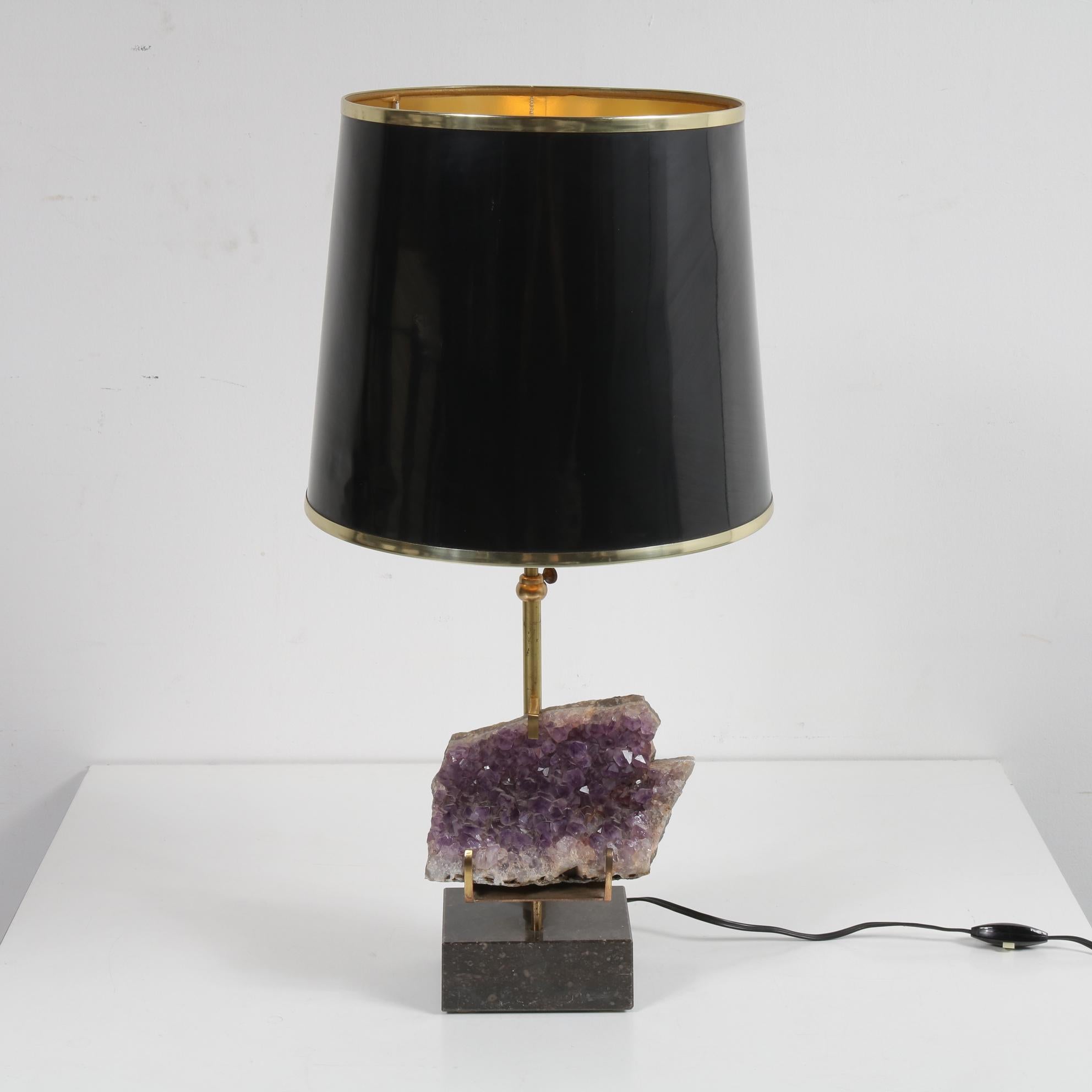 Belgian Amethyst Table Lamp in the Style of Willy Daro, 1970 For Sale