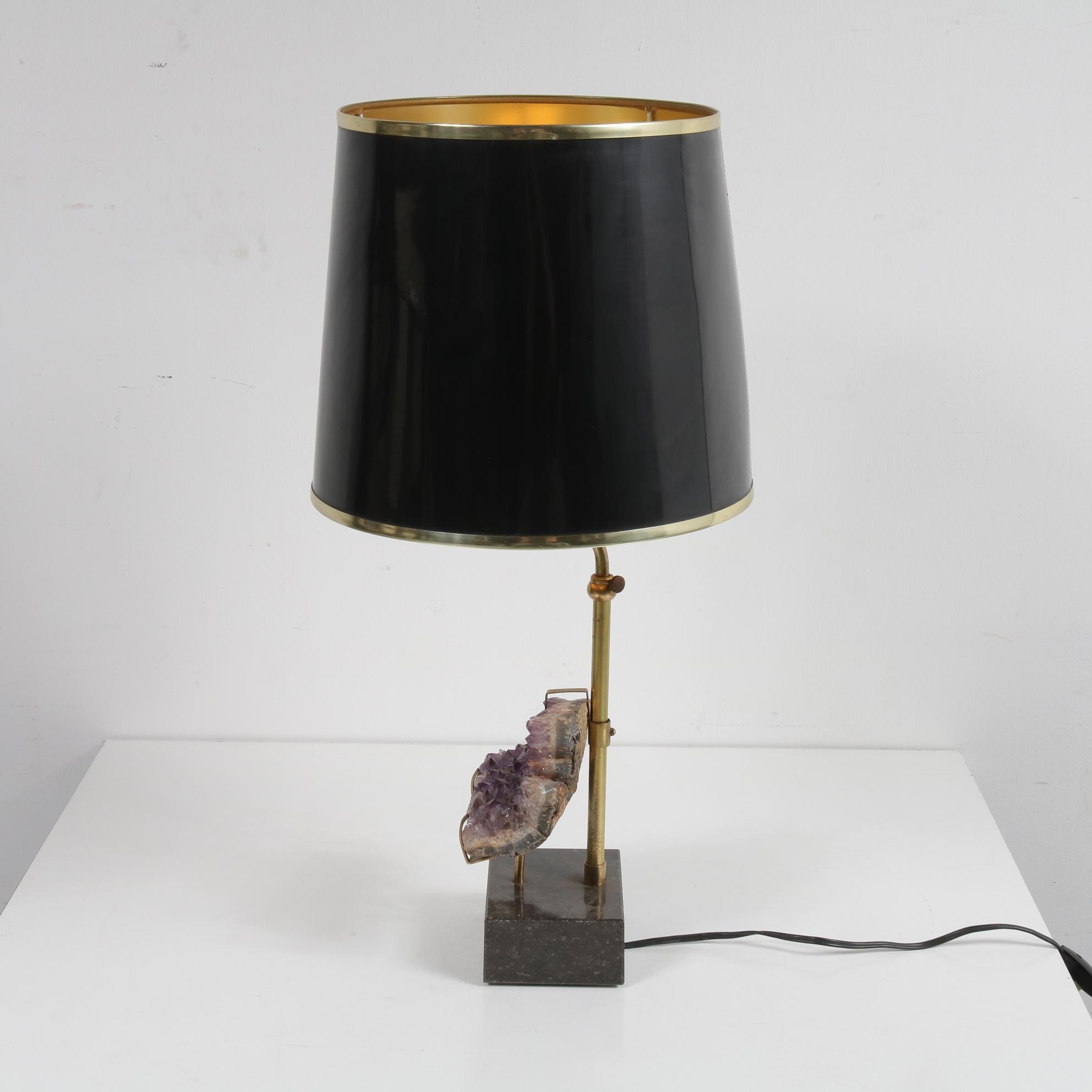 Fin du 20e siècle Lampe de table en améthyste dans le style de Willy Daro, 1970 en vente