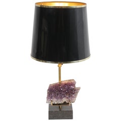 Vintage Amethyst Table Lamp in the Style of Willy Daro, 1970