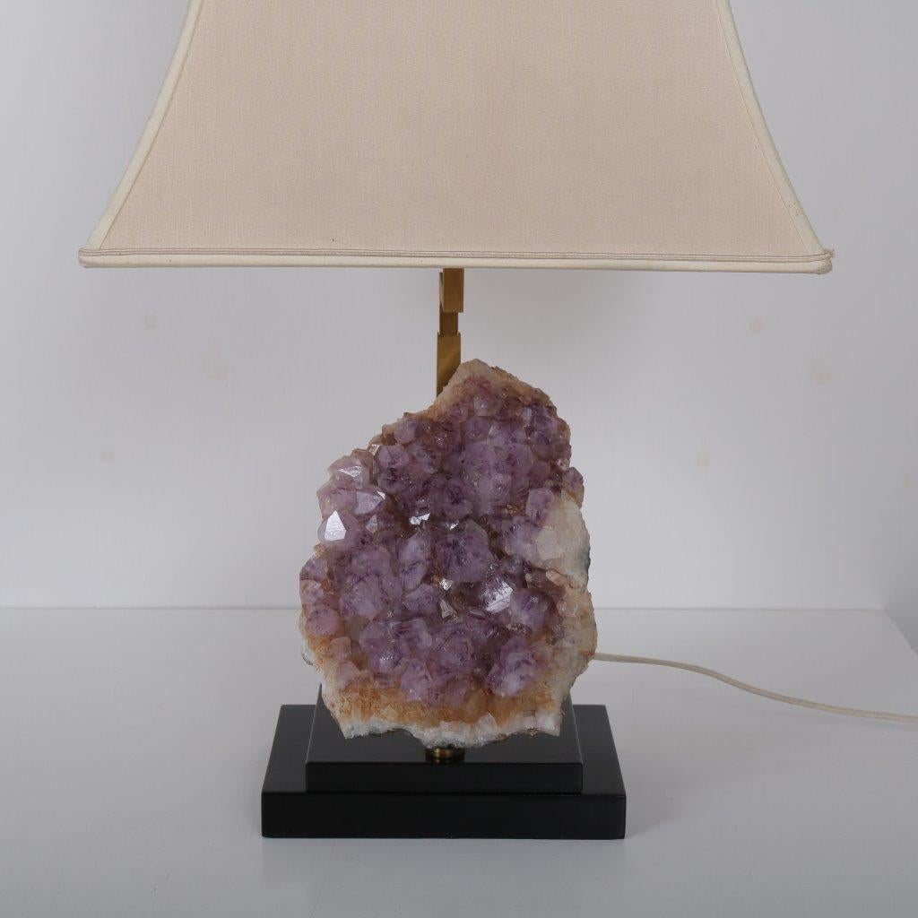 Belgian Amethyst Table Lamp in the Style of Willy Daro, Belgium, 1970 For Sale