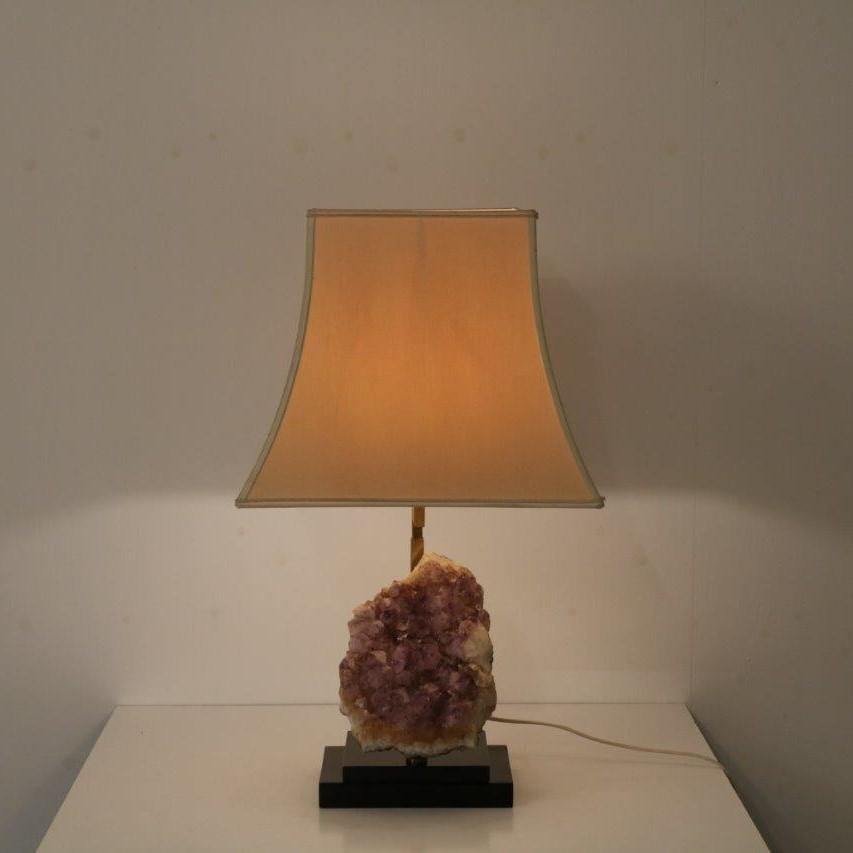 Amethyst Table Lamp in the Style of Willy Daro, Belgium, 1970 In Good Condition For Sale In Amsterdam, NL