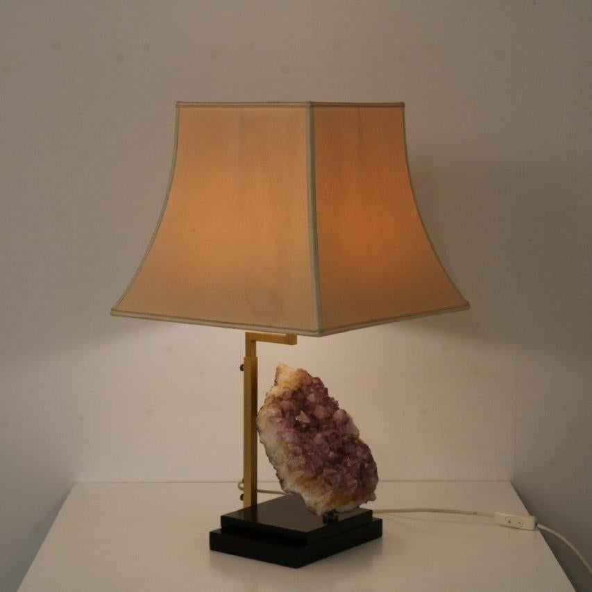 Lampe de table en améthyste dans le style de Willy Daro, Belgique, 1970 en vente 2