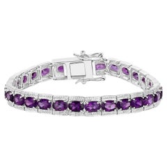Bracelet tennis en argent sterling 12.1 carats
