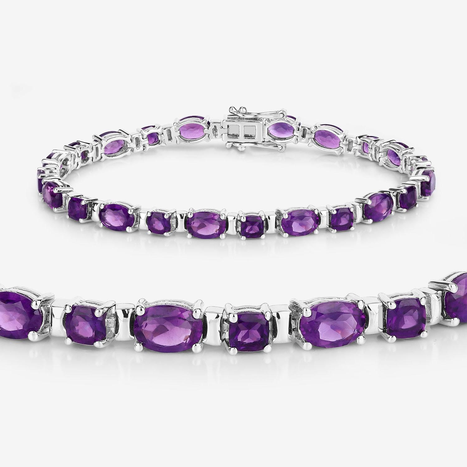 Contemporain Bracelet tennis en argent sterling 12.6 carats en vente