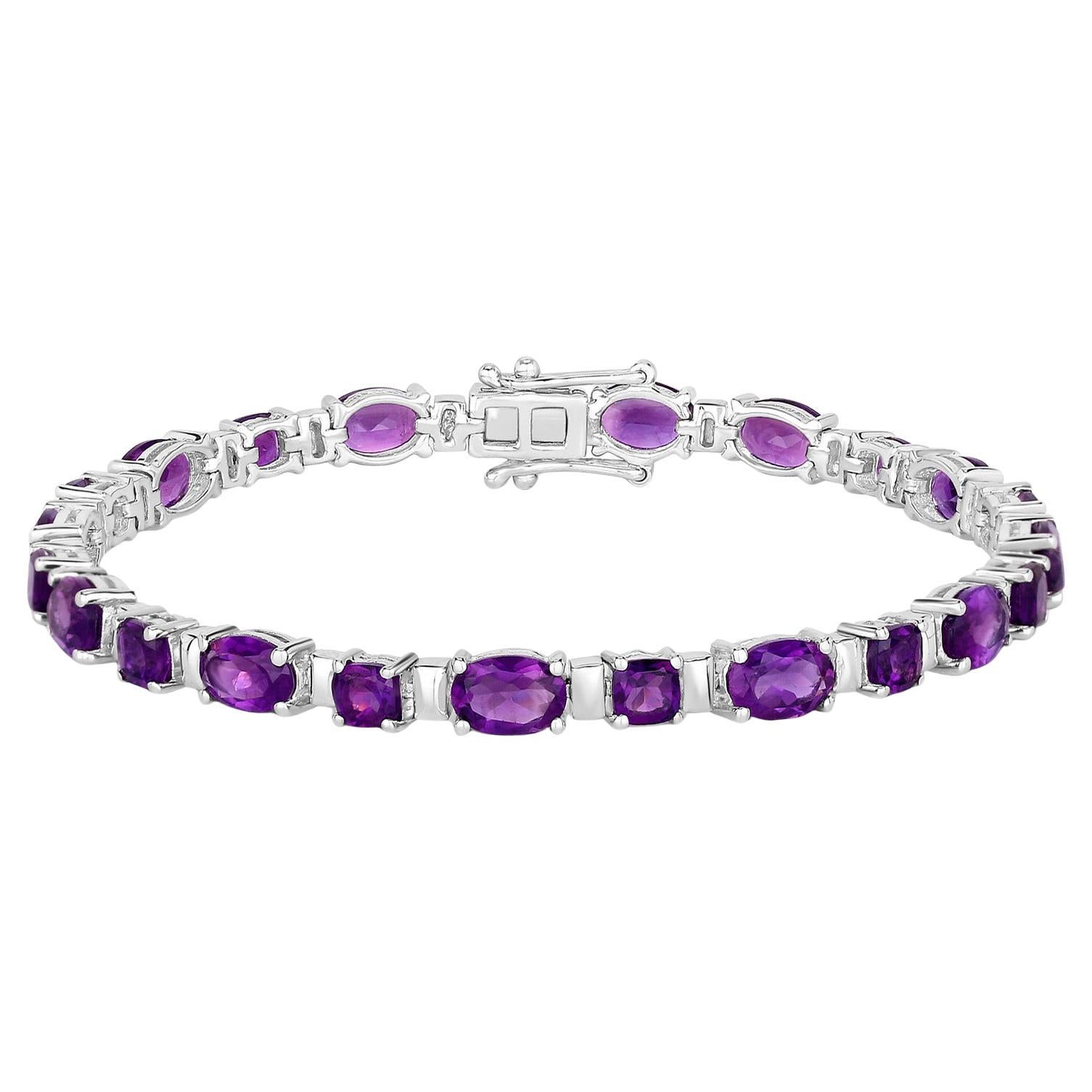 Bracelet tennis en argent sterling 12.6 carats