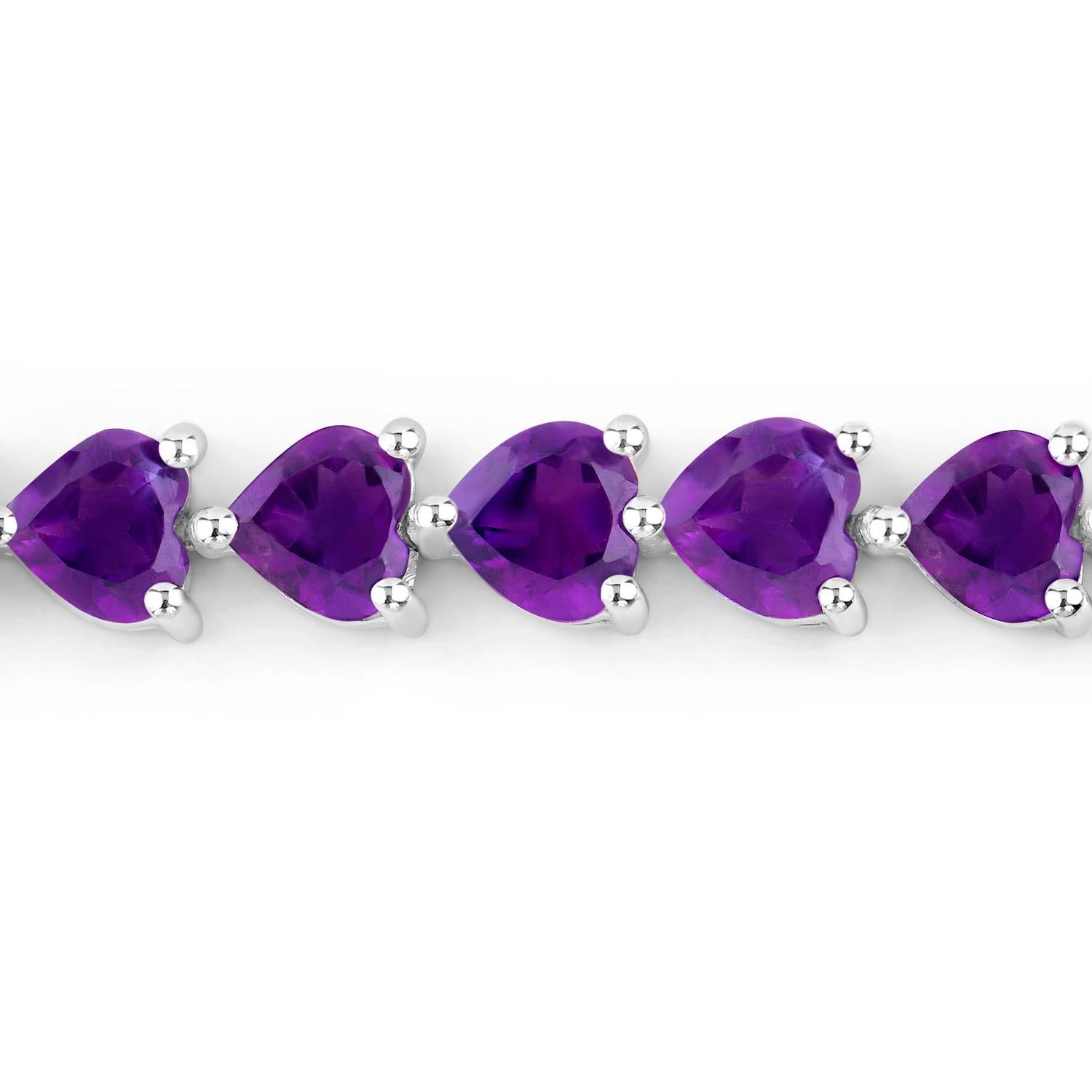 Taille cœur Bracelet tennis en argent sterling 13.3 carats en vente