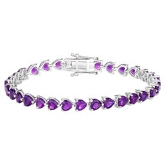 Amethyst Tennis Bracelet 13.3 Carats Sterling Silver