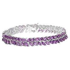 Amethyst Tennis Bracelet 13.7 Carats Sterling Silver